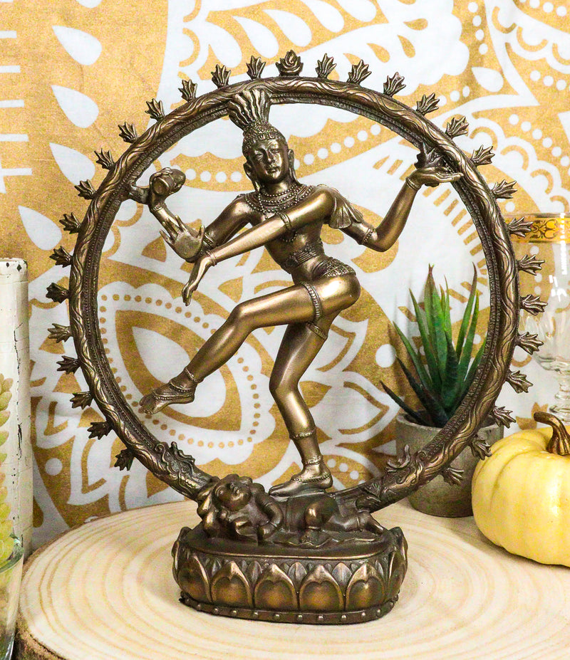 Ebros Hindu Avatar Deity Cosmic Dancer Shiva Nataraja By Fire Wheel Altar Figurine