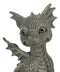 Whimsical Dainty Garden Dragon Sitting Figurine Faux Stone Fantasy Decor