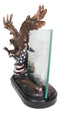 Ebros Bald Eagle W/ Open Wings On American Flag 4"X6" Glass Picture Frame Statue