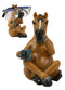 Caffeine Addict Brown Horse Drinking Coffee Eyeglass Spectacle Holder Statue
