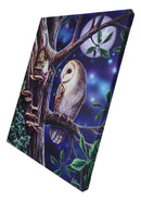 Fairy Tales Pixie Tree House With Witch Owl Wood Framed Canvas Wall Decor