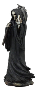 The Night Watchman Grim Reaper With Scythe Flipping Off Middle Finger Figurine