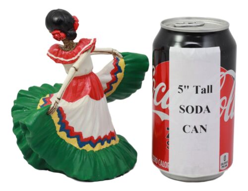 Ebros Dia De Los Muertos Danza De DAMA Day of The Dead Green Gown Lady Skeleton Dancer Statue Sugar Skull Vivas Calacas Decor Figurine for Halloween Prop Gothic Collectible