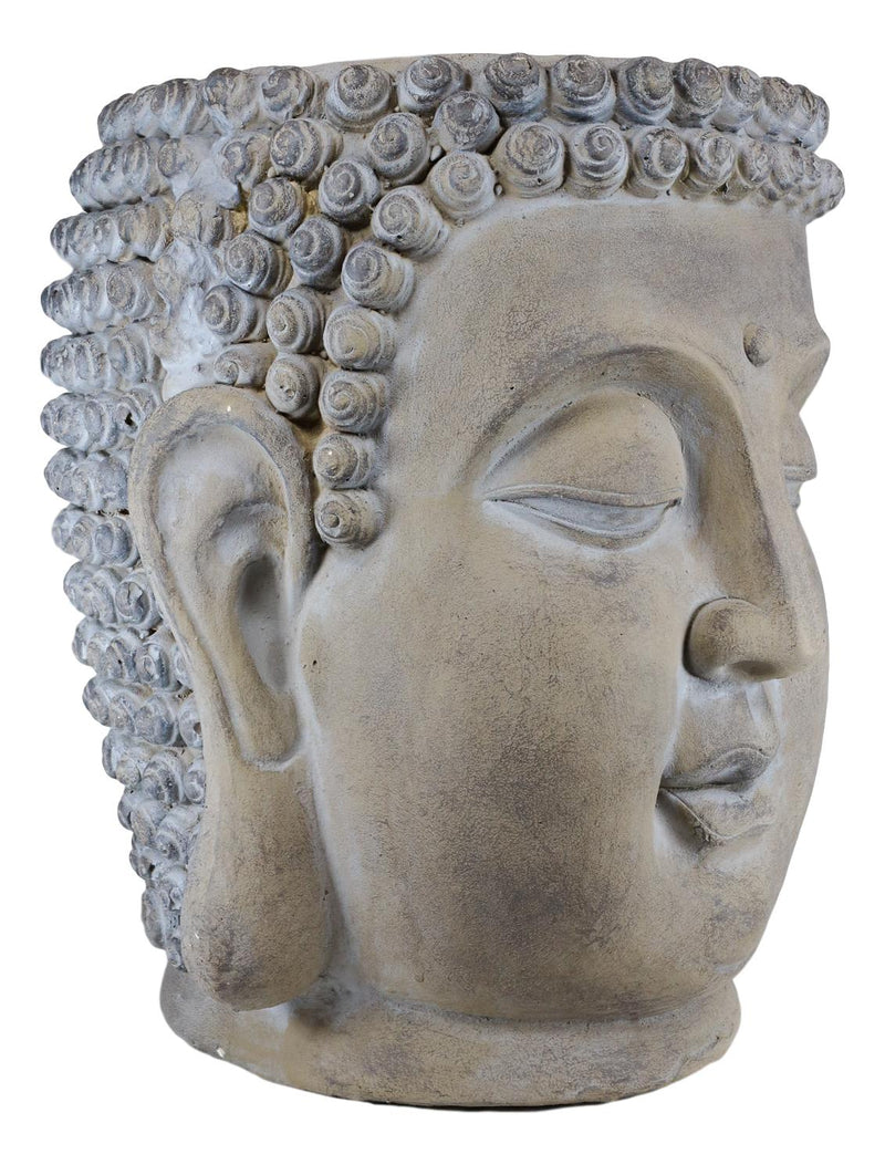 Shakyamuni Buddha Gautama Head Flower Plants Vase Planter Garden Statue 14.75"H