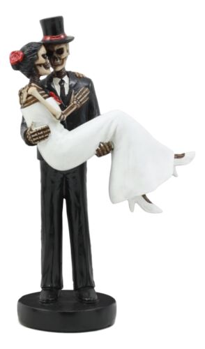 Ebros Love Never Dies Couple Wedding Groom Carrying Bride Skeleton Cake Topper