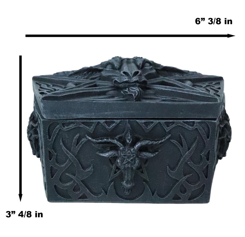 Knights Templar Satan Pentagram Sabbatic Goat Baphomet Keepsake Jewelry Box