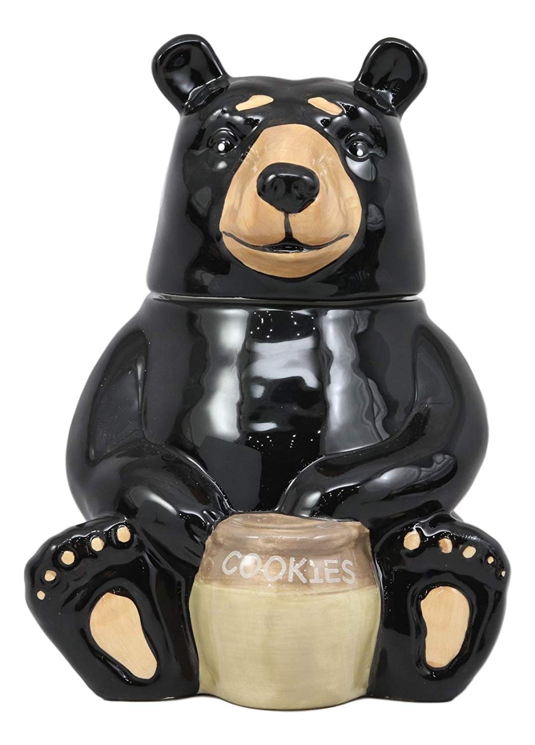Ebros Rustic Wildlife American Black Bear With 'Cookies' Honey Pot Ceramic Cookie Jar 8.25"Tall