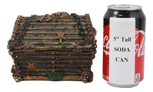 Ebros Pirate Davy Jones Skulls And Bones Treasure Chest Design Decorative Jewelry Box