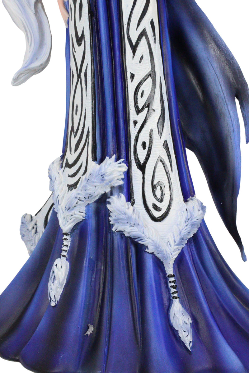 Amy Brown Large Winter Frost Fairy Queen with Crown of Branches Statue Collector