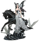 Nene Thomas Lamentation of Swans Masquerade Fairy Riding On Black Horse Statue