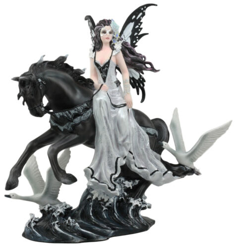 Nene Thomas Lamentation of Swans Masquerade Fairy Riding On Black Horse Statue