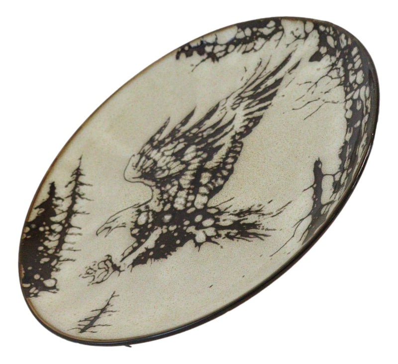 Pack Of 2 Rustic Western Swooping Bald Eagle Salad Appetizer Plates 8.75"D