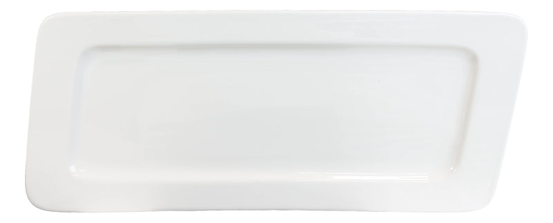 Set Of 5 Contemporary Rhomboid White Porcelain Serving Platter Plate Dish 15"L