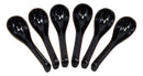 Ebros Japanese Modern Porcelain Soup Spoons With Ladle Hook Pack Of 6 (Black)