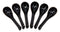 Ebros Japanese Modern Porcelain Soup Spoons With Ladle Hook Pack Of 6 (Black)