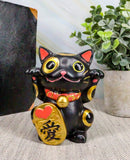 Black Maneki Neko Cat Collector Figurine Japanese Lucky Cat Charm Mao Mao Kitten