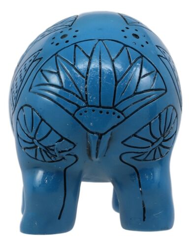 Ebros Egyptian Goddess Taweret Statue 6" Long Blue Nile River Hippopotamus Fertility Deity with Hieroglyphs Figurine Hippo Talisman As Gods of Egypt Pharaoh Kingdom - Ebros Gift