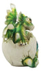 May Birthstone Dragon Egg Statue 4.75"Tall Green Emerald May Birthstone Gem