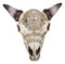 Set Of 2 Southwest Rustic Cow Skull With Cross And Aztec Patterns Trinket Boxes