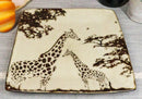 Pack Of 2 Safari Grasslands Giraffe Mother And Calf Appetizer Salad Plates 8.5"W