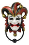 Ebros Harlequin Red Carnival Circus Jester Clown Door Knocker Figurine 8.75" High
