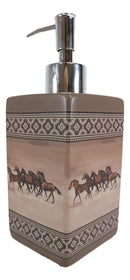 Ebros Western Running Horses With Southwest Navajo Vectors Liquid Soap Pump Dispenser