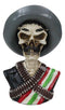 Day of The Dead Skeleton Emiliano Zapata Salazar Patriotic Bust Figurine Skull