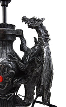 Ebros Gothic Climbing Dual Dragon Desktop Table Lamp Statue Decor & Shade 19"H