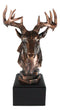 Wildlife 12 Point Whitetail Buck Deer Bust Trophy Figurine With Trophy Base
