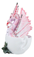 Ebros Amy Brown Holiday Holly Peppermint Candy Cane Pink Dragon In Tea Cup Figurine