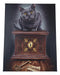Magic Key To Pandora's Box Witching Hour Black Cat Wood Framed Canvas Wall Decor
