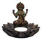 Hindu Goddess Sri Lakshmi On Lotus Padma Flower Votive Candle Holder Figurine