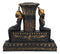 Ebros Ancient Egypt Black and Gold Seated Isis and Osiris Pillar Candle Holder