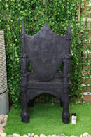 48" Tall Life Sized Fantasy Dragon Coat of Arms Heraldry Crest Throne Chair