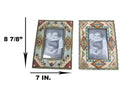 Set Of 2 Southwestern Indian Aztec Diamond Vectors Geometry 4"X6" Picture Frames