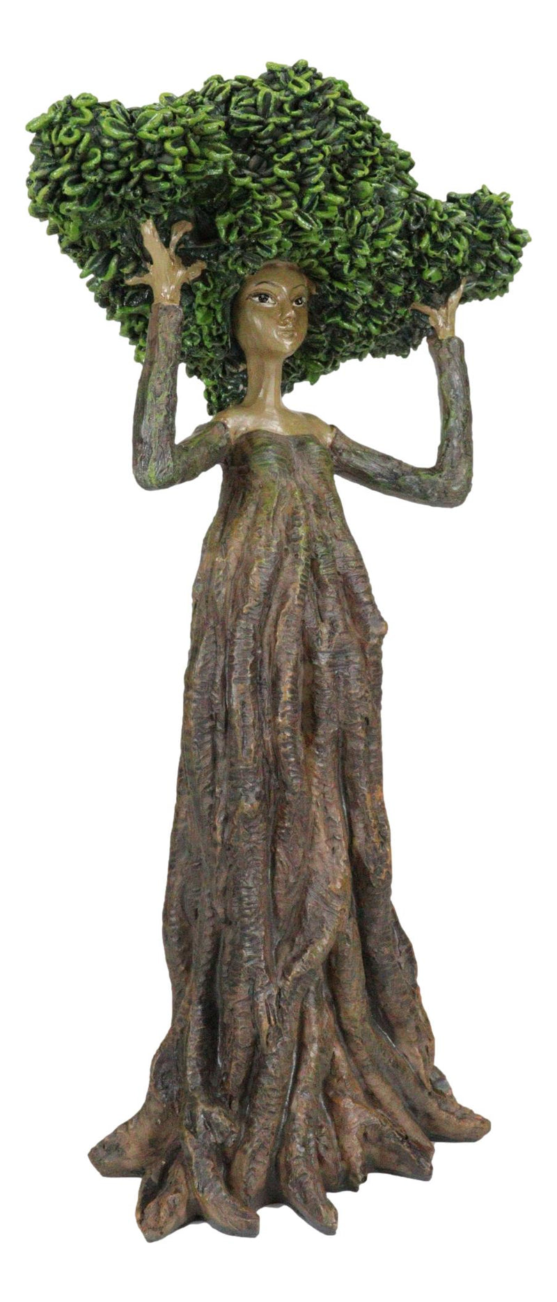 Greenman Tree Woman Gaia Dryad Ent Native Fixing Leafy Canopy Crown Figurine