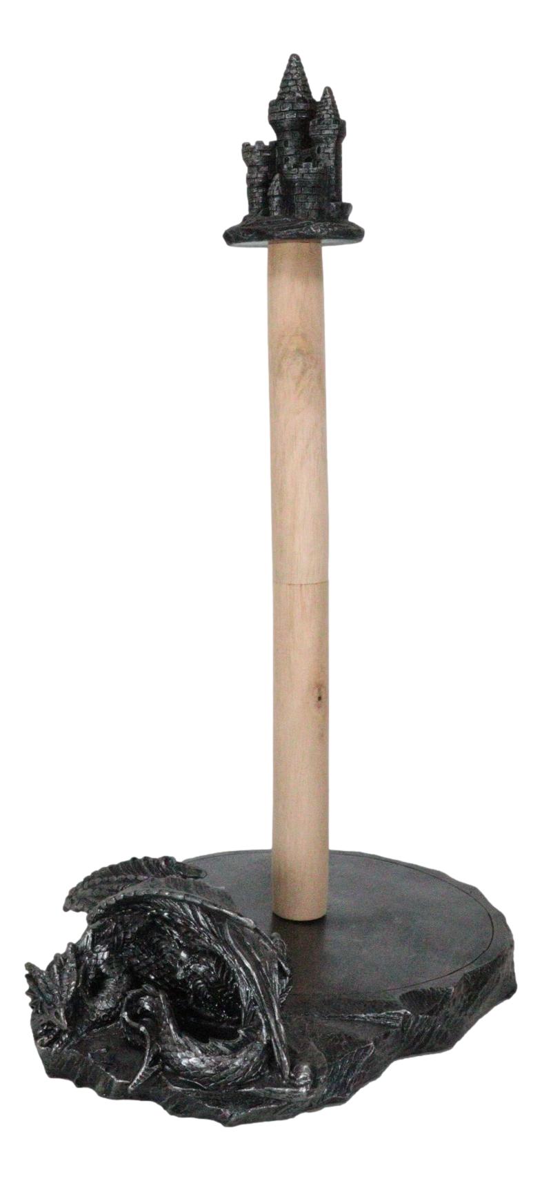 Medieval Draco's Swipes Sleeping Dragon By Castle Fort Paper Towel Holder Stand