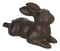Ebros Gift Cast Iron Whimsical Bunny Rabbit Lying Down 3D Art Animal Sculpture