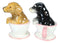 Black Chocolate Teacup Dachshund Puppies Puppy Love Ceramic Salt Pepper Shakers