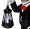 Day Of The Dead Skeleton Mariachi Singer Statue With Solar Powered Lantern LED