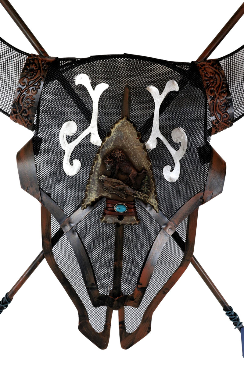Western Dreamcatcher Indian Warpath Bull Bison Skull Crossed Arrows Wall Decor