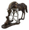 Ebros Gift Fine Aluminum Metal Large Countryside BFF Buddies Horse and Dog by Barn Fence Garden Statue 25.75" Long Friendship Stallion Horses Dogs Animal Farm Western Rustic Country Decor Sculpture