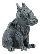 Gothic Winged Guardian Baby Goat Gargoyle Statue Faux Stone Resin Small 2.5"H