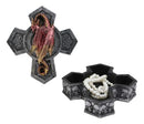 Ebros Celtic Knotwork Grave Tomb Skulls Mythical Sleeping Dragon Crucifix Box