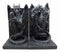 Gothic Excalibur Sword Guardian Dragon Bookend Set of Two Figurine Faux Stone