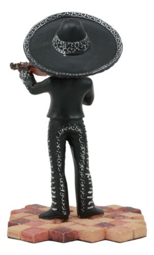 Day Of The Dead Wedding Band Mariachi Violin Player Skeleton Statue 5.25"H