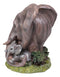 Noble Guardian Safari Elephant Protecting Calf by Green Grasslands Statue 12" H