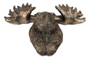 Western Rustic Bull Moose Head Wall Multi Point Key Coat Hooks Plaque Decor