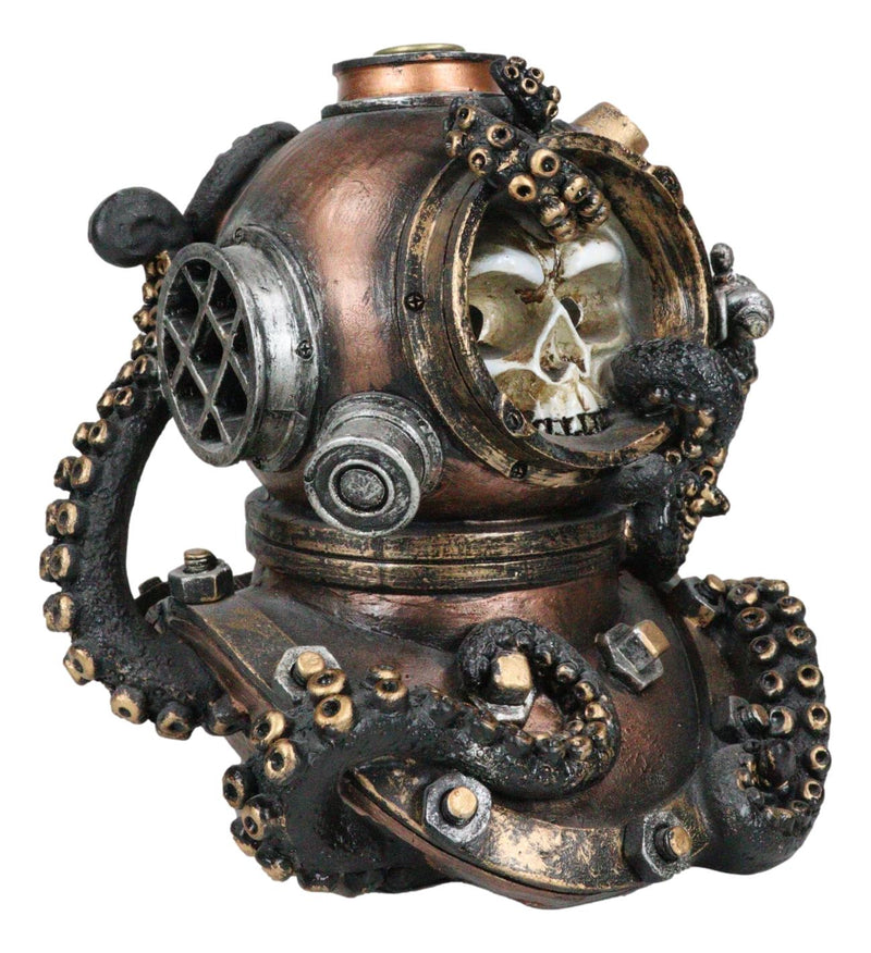 Marine Octopus Kraken Steampunk Divers Helmet With Skull Incense Cone Burner