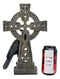 Gothic Raven Crow Perching On Celtic Cross Tomb Statue Harbinger Of Doom Decor